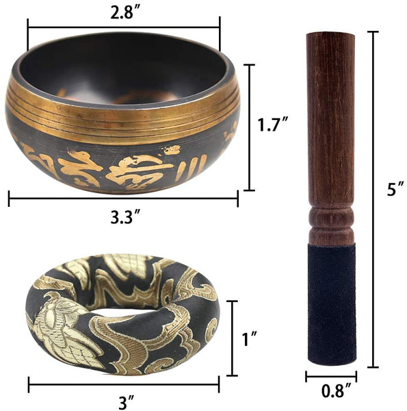 DomeStar Tibetan Singing Bowl Set 2.8 Inch Sound Bowl Meditation Bowl